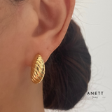 Croissant C-Shaped Gold Earrings