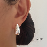 Silver Chunky Waterdrop Earrings