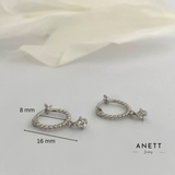 Dainty Silver Dangle Earrings B. Dainty CZ Dangle