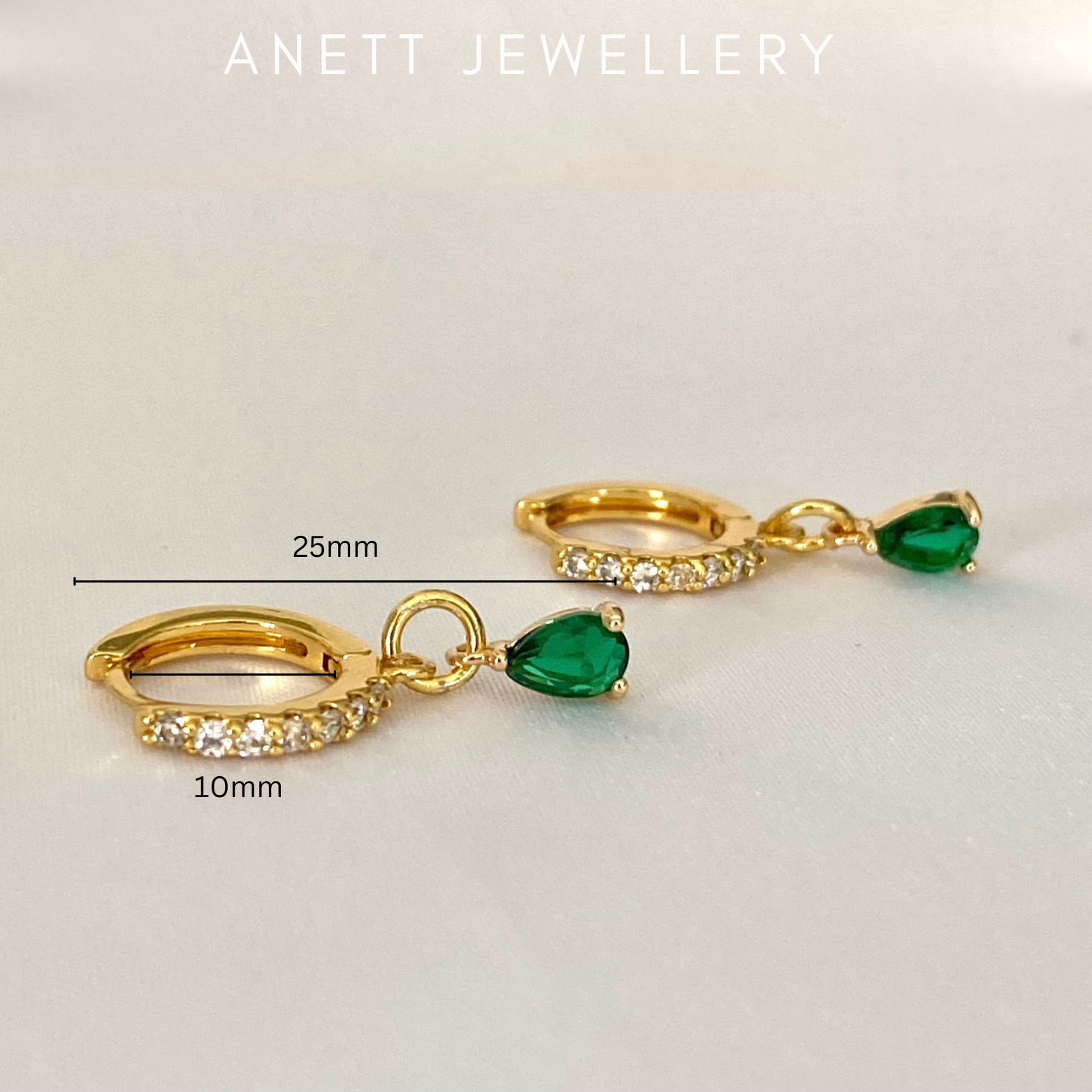 Diamond Cubic Teardrop Earrings – Paved Hoop