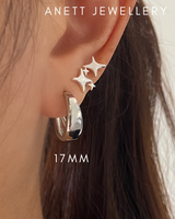 925 Sterling Silver Hoop 17mm 16mm 14mm 10mm