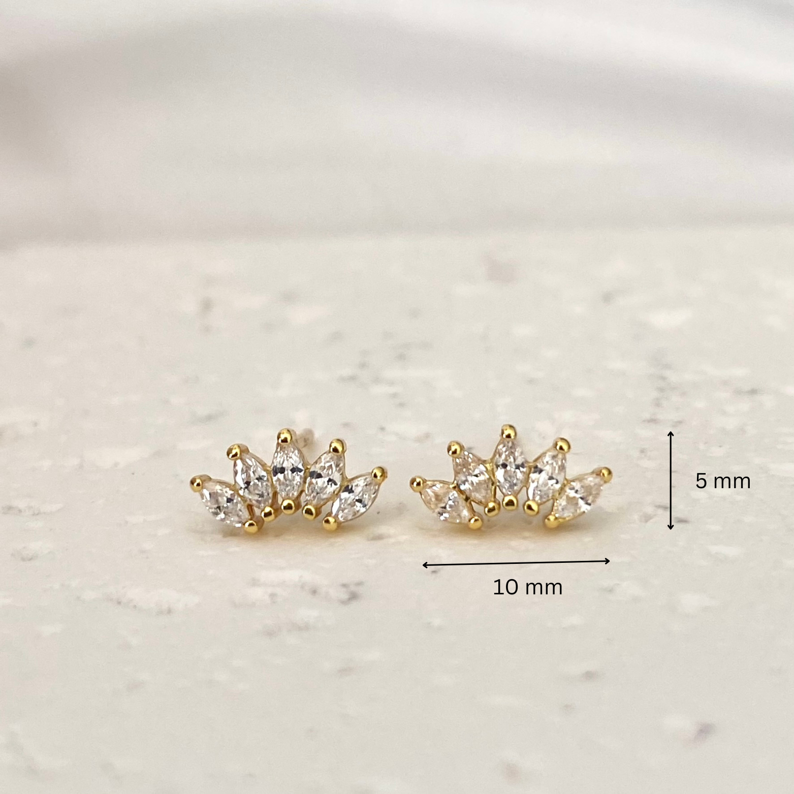 Swan GOLD Stud earrings 925 Sterling Silver