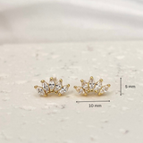 Swan GOLD Stud earrings 925 Sterling Silver