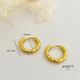 Thin Hammered Hoop Earrings GOLD