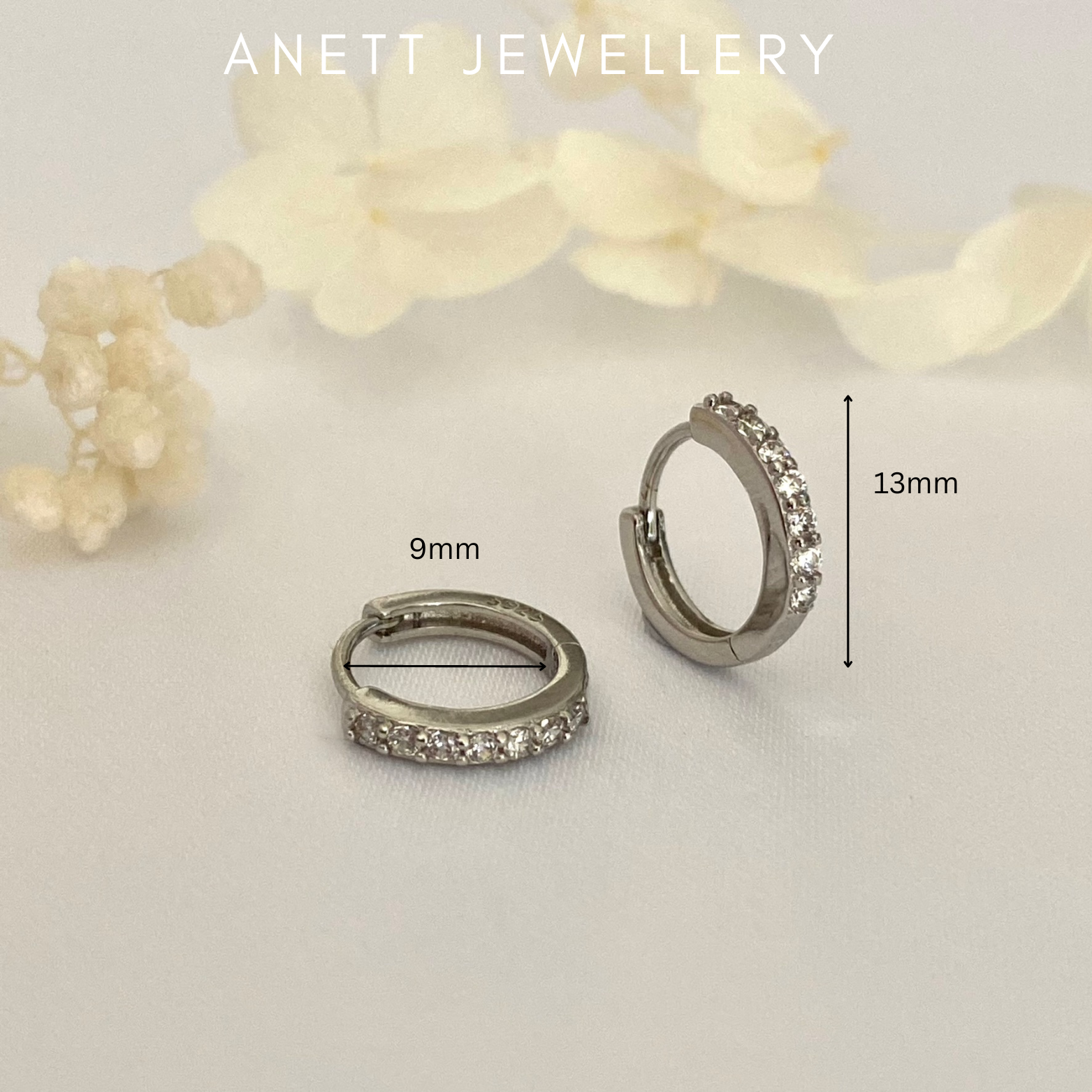Sterling Silver Cubic Hoop Earrings, Dainty Sparkle Silver Hoops, Basic Simple Silver Hoops