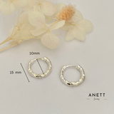 Thin Hammered Hoop Earrings SILVER