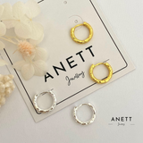 Thin Hammered Hoop Earrings GOLD