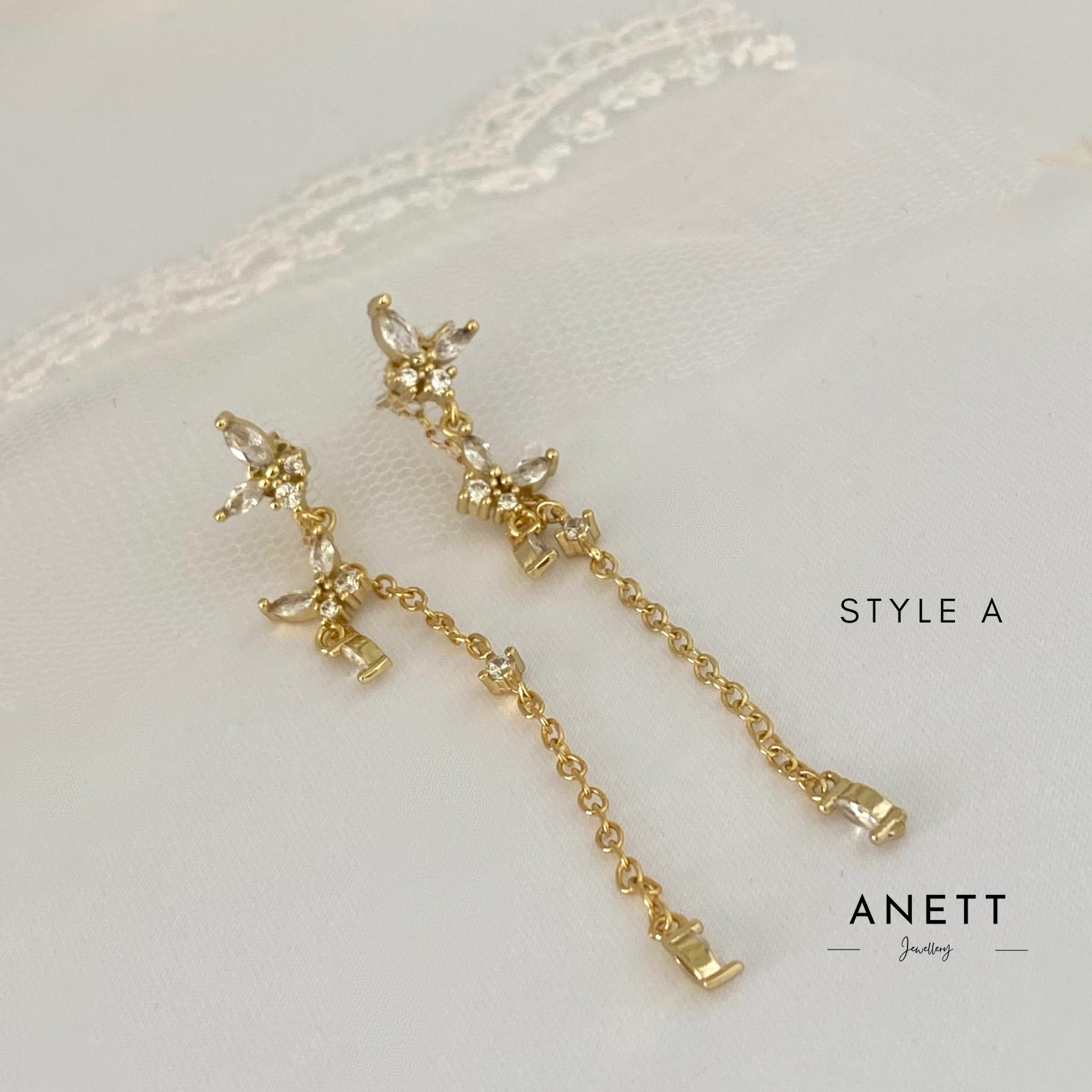 Gold Chain Long Tassel Earrings Style A