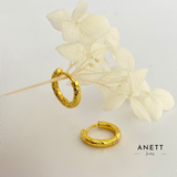 Thin Hammered Hoop Earrings GOLD