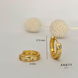 GOLD Starburst Hoop Earrings Wide Band 4mm A. Gold Hoop