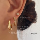 Lucy Teardrop Gold Hoop Earring Stacks A +B +C (6 earrings) with a Box