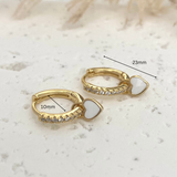 Small Love heart Hoop Earrings PINK