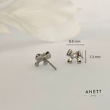 Bow CZ Stud Earrings SILVER
