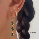 3 Teardrop Dangle Gold Earrings