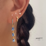 3 Teardrop Dangle Gold Earrings
