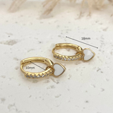 Small Love heart Dangly Earrings GOLD