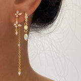 Gold Chain Long Tassel Earrings Style A