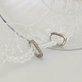 925 Sterling Silver Rectangle Silver Cubic Pave Hoops