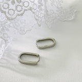 925 Sterling Silver Rectangle Gold/Silver Hoops