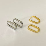 925 Sterling Silver Rectangle Gold/Silver Hoops