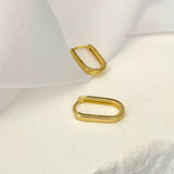 925 Sterling Silver Rectangle Gold/Silver Hoops