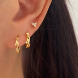 Twisted Hoop Sterling Silver-Gold