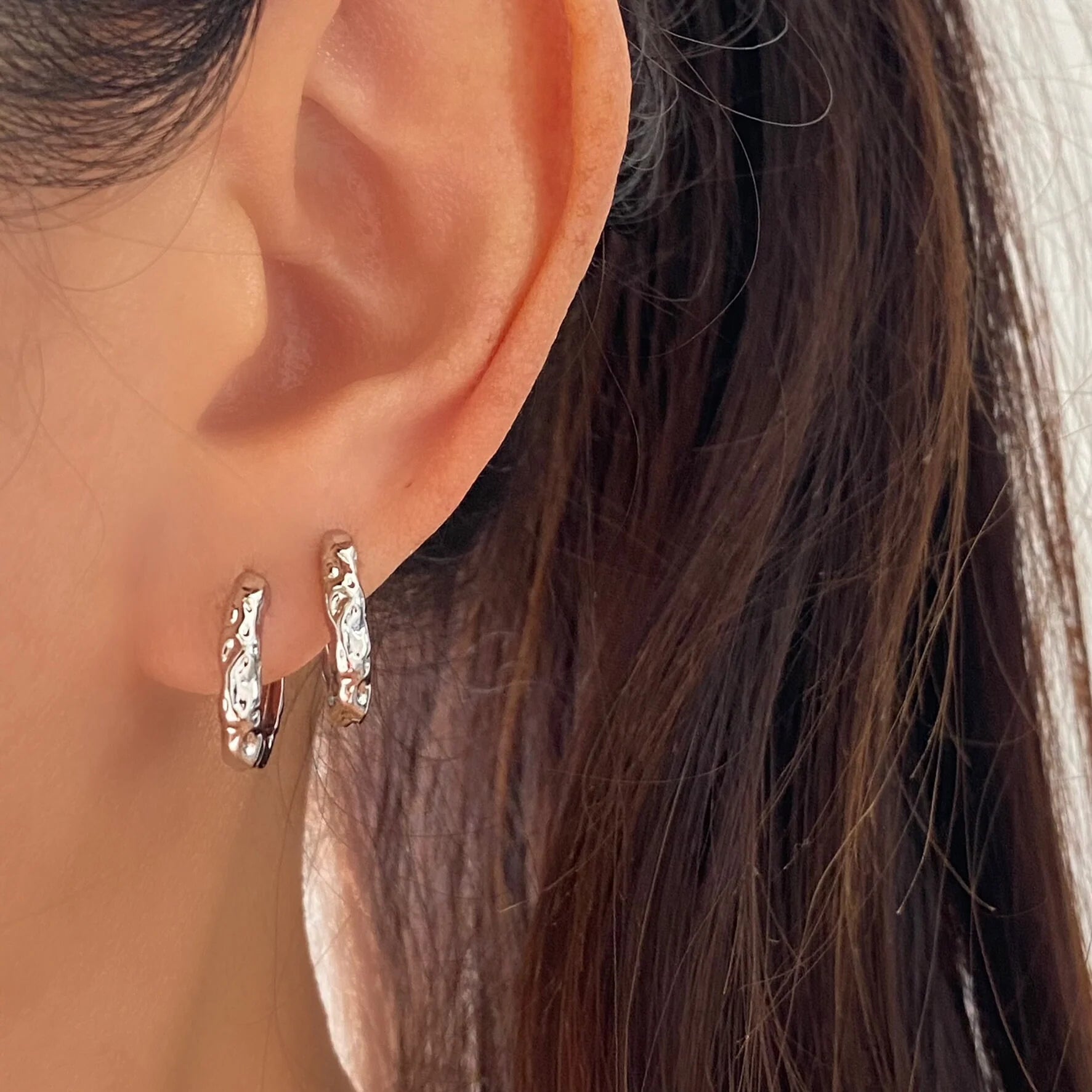 Hammered basic Hoop Earrings