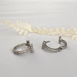 T Cubic Huggie Hoops Silver