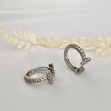 T Cubic Huggie Hoops Silver
