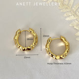 Big Hammered Hoop Earrings