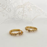 Lucy Teardrop Gold Hoop Earring Stacks B. Cubic Gold Hoop
