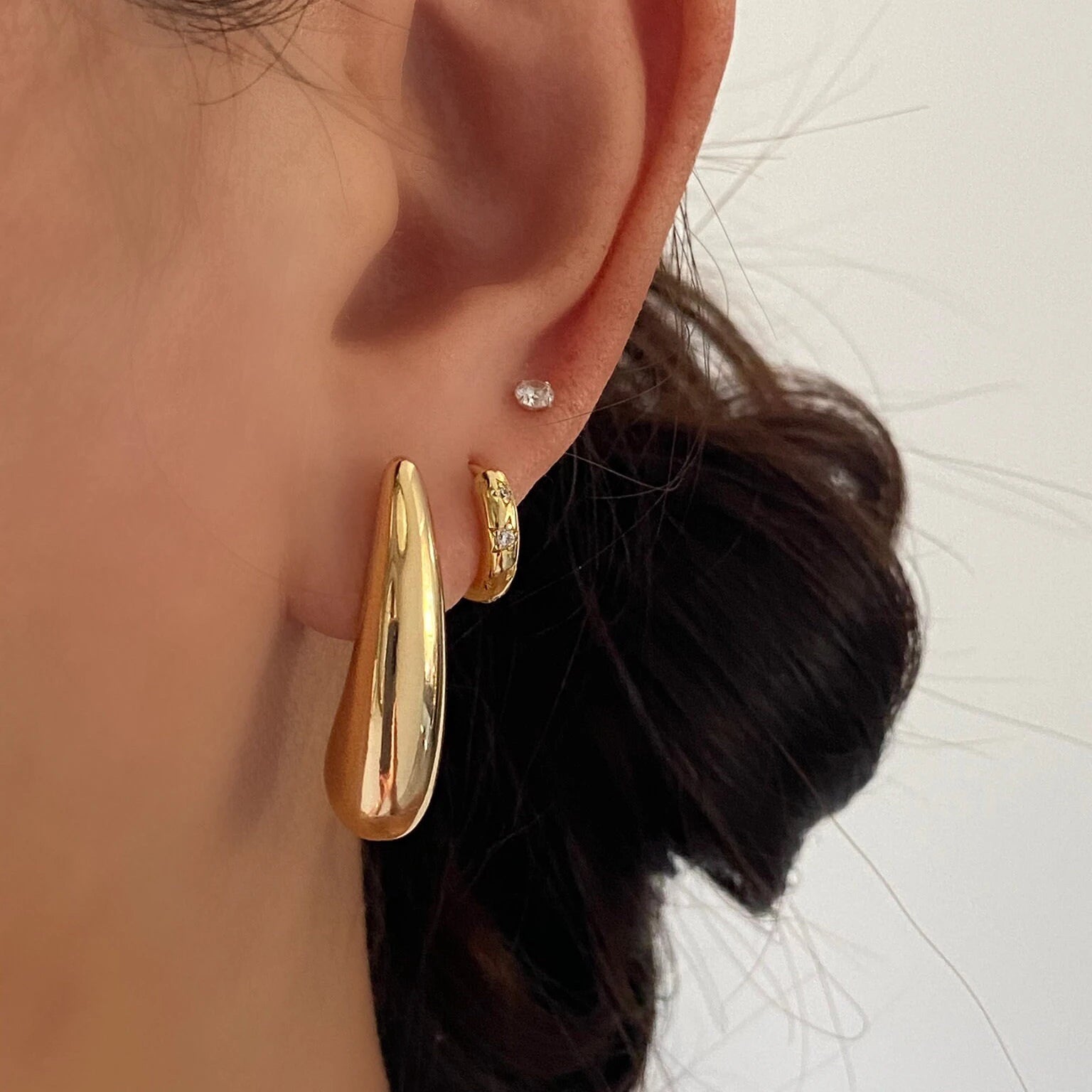 Earrings on sale gold long