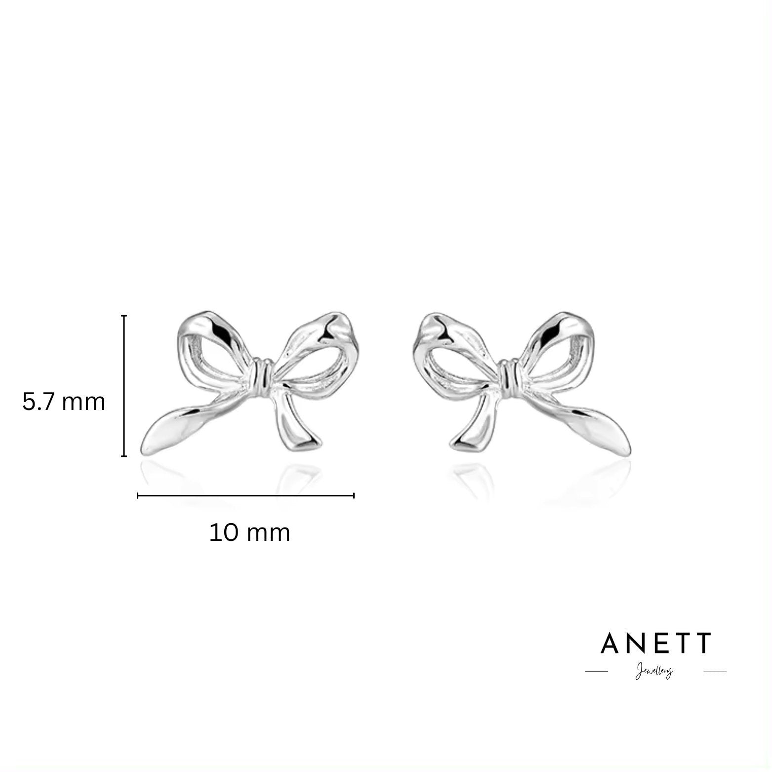 925 Sterling Silver Dainty Bow Stud Earring GOLD