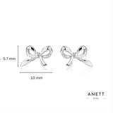 925 Sterling Silver Dainty Bow Stud Earring GOLD