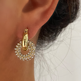 Double Ring Gold Hoop Earrings 14k Hypoallergenic