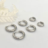 925 sterling silver basic hoop earrings 15mm 13mm 10mm