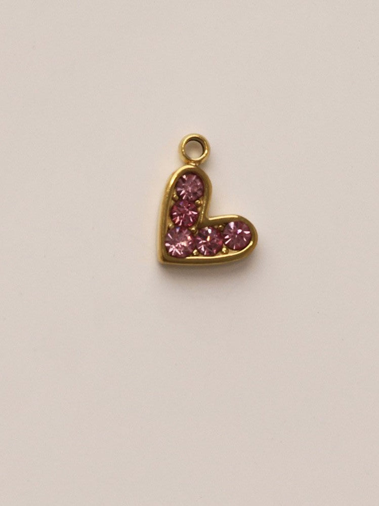 Love Heart Mistara Twist Diamond Link Chain - Stainless Steel Pink