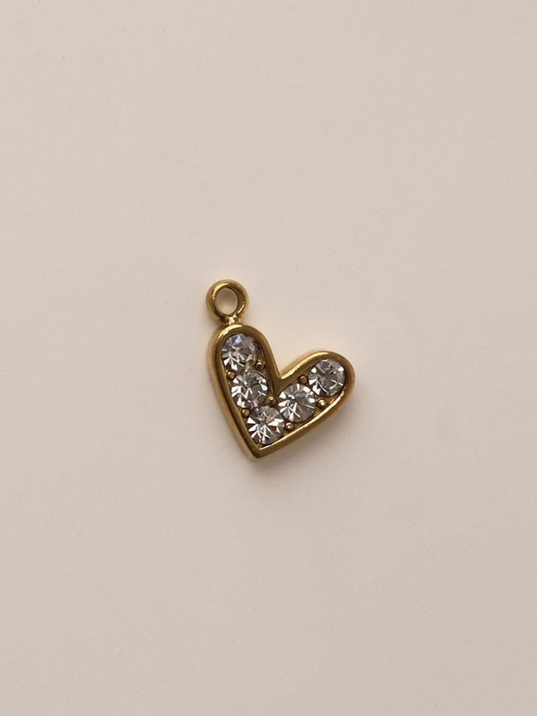 Love Heart Mistara Twist Diamond Link Chain - Stainless Steel Clear White