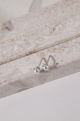 Pearl Stud SILVER Earrings 4mm