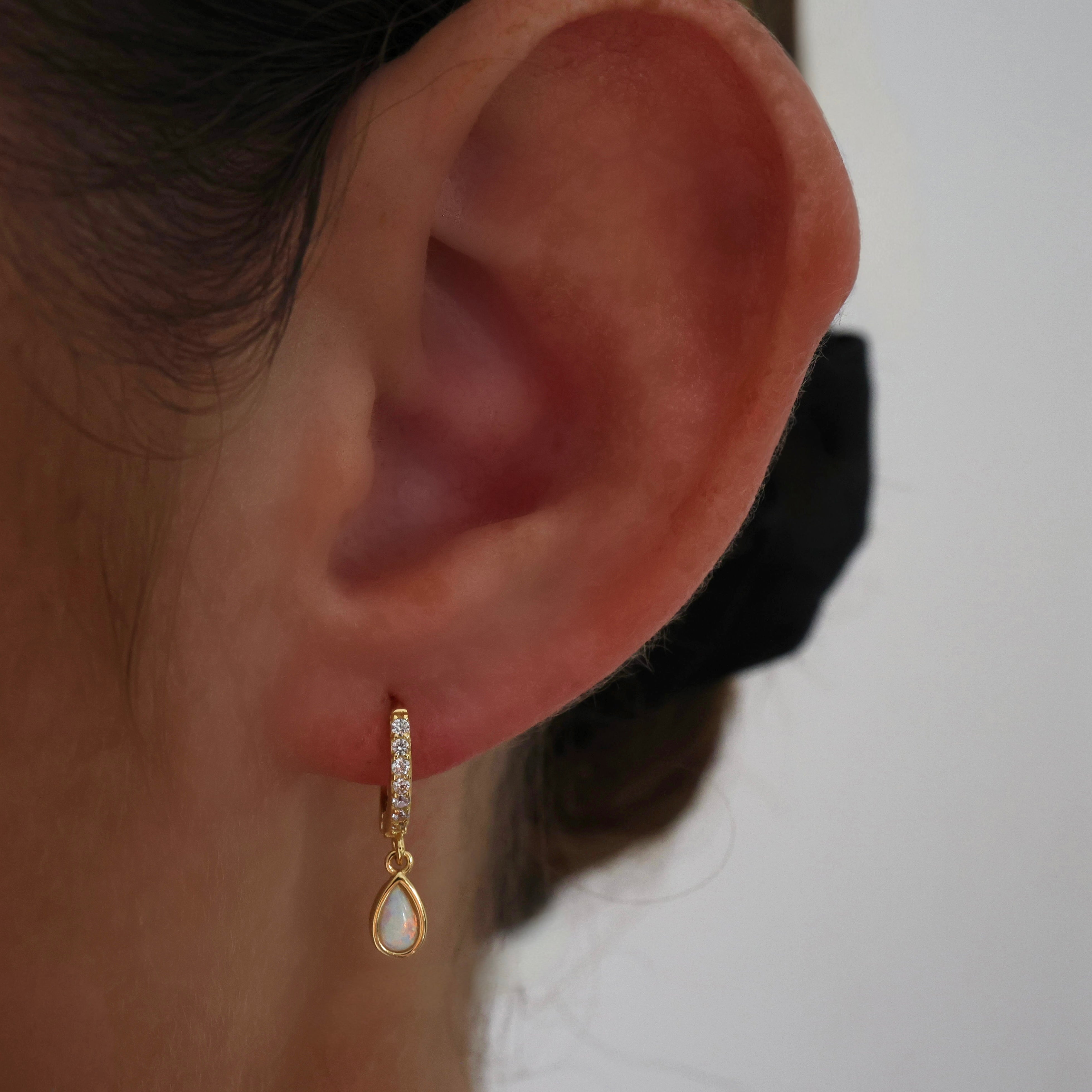 Tiana Opal Dangle Earrings GOLD