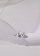 Pearl Stud SILVER Earrings 4mm