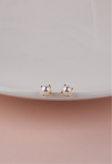 Pearl Stud GOLD Earrings 4mm