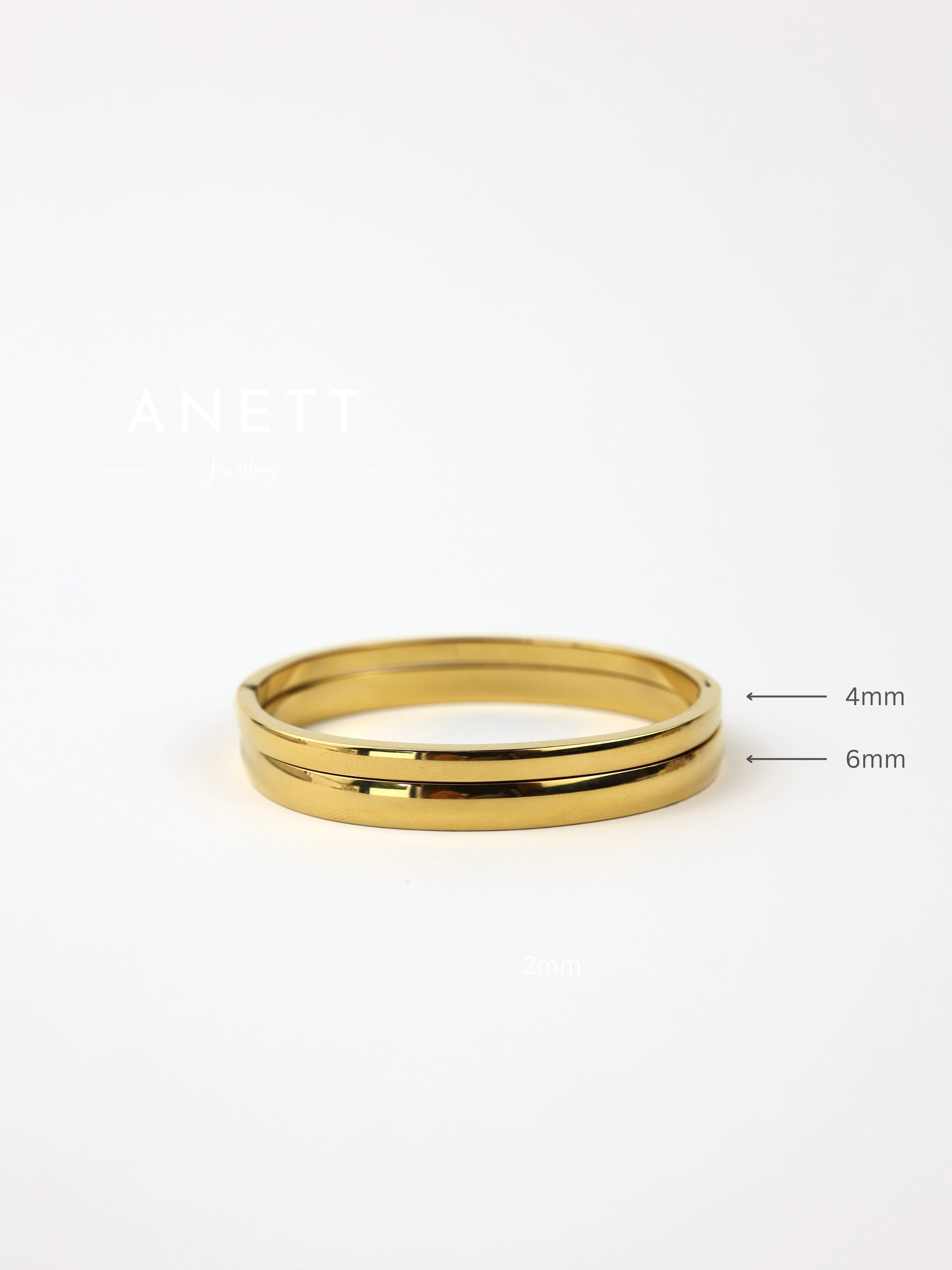 Hope Plain Gold Bangle Stainless Steel