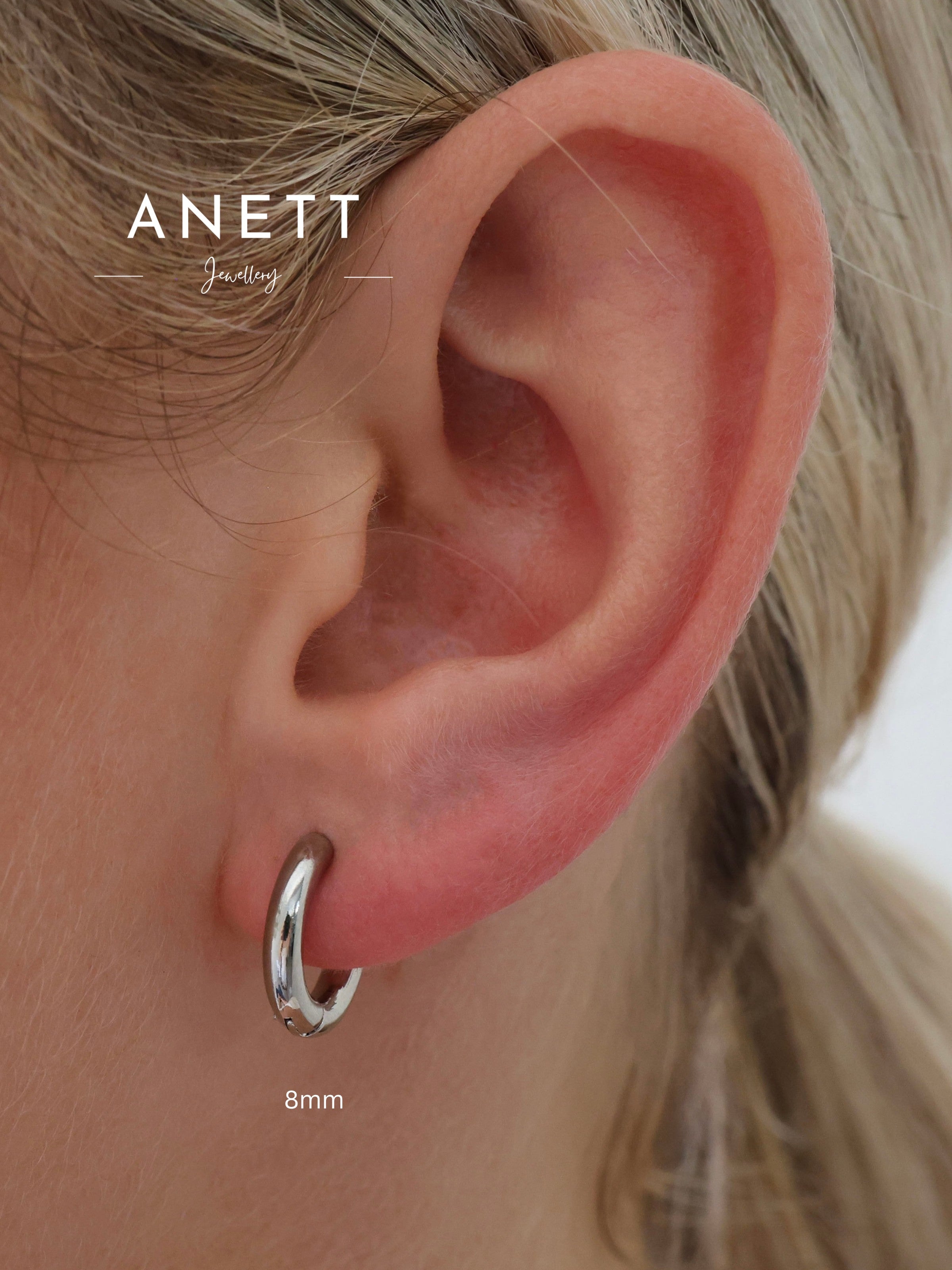 Basic Stainless Steel Hoop Earrings- Silver