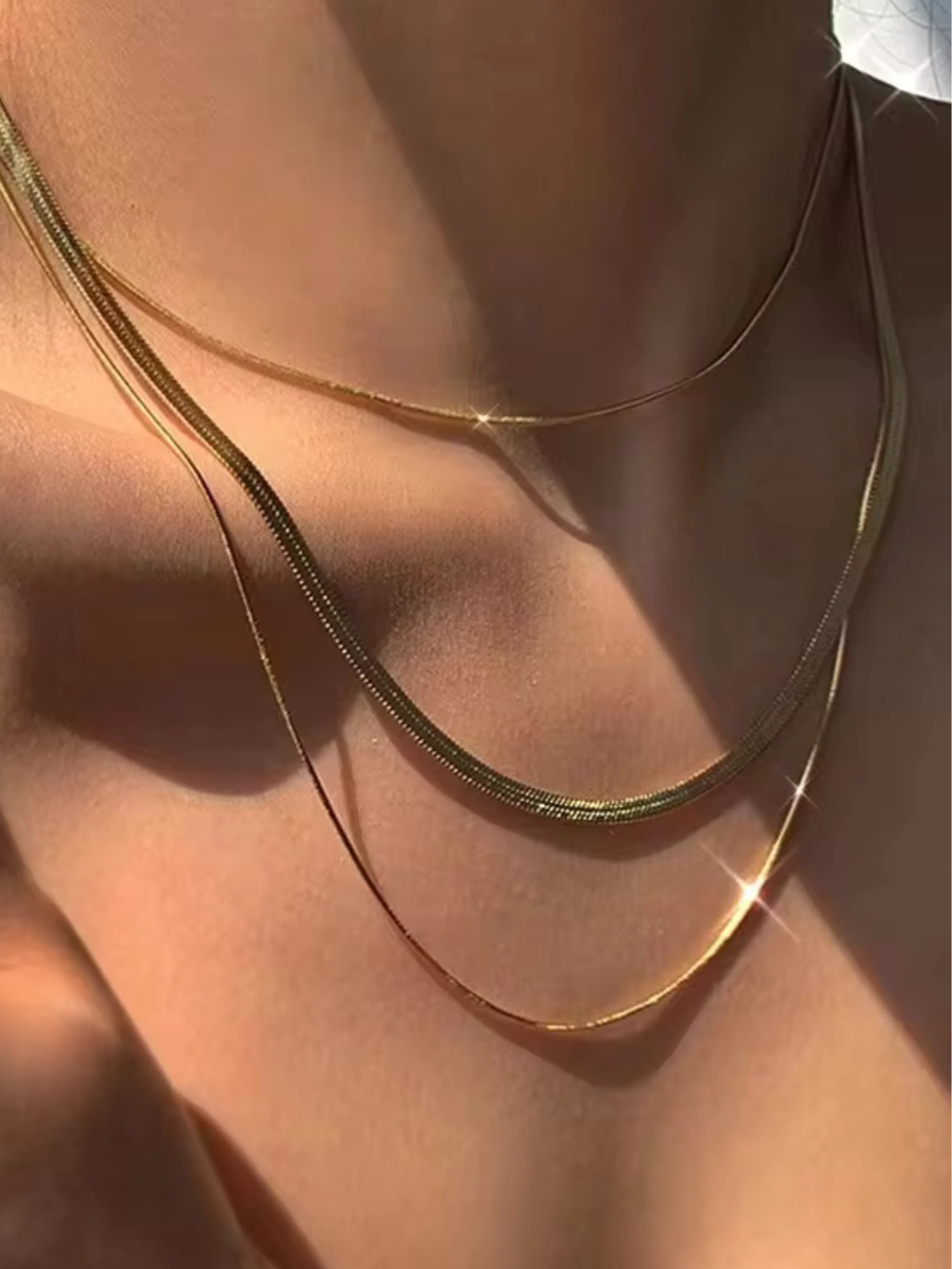 3 Layered Snake Stainless Steel Chain Necklace