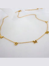 MOMMY Letter Gold Necklace 925 Sterling Silver