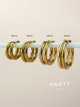 Basic Stainless Steel Hoop Earrings- Gold