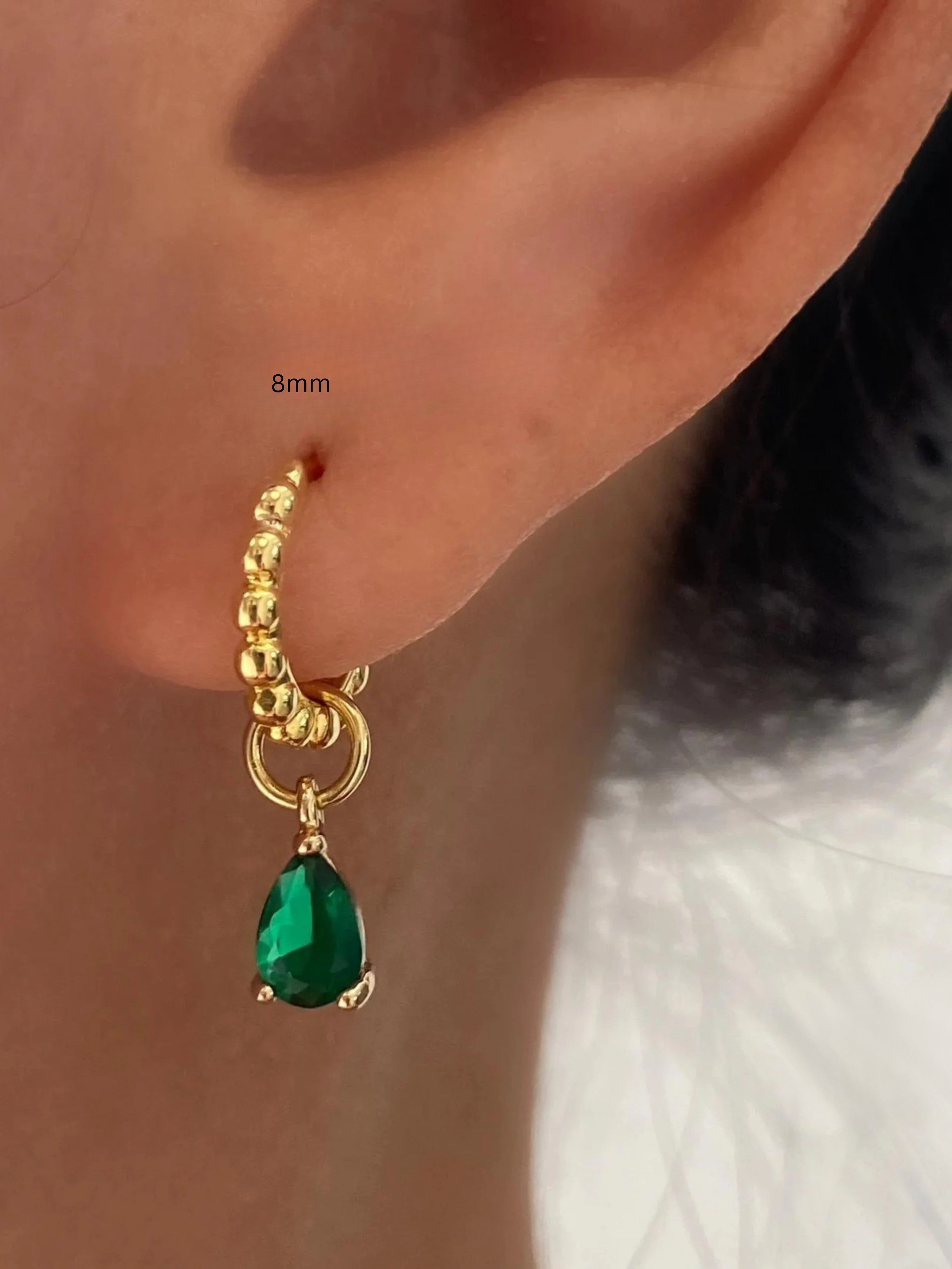 Princess Dainty Hoop Teardrop Dangle Earrings