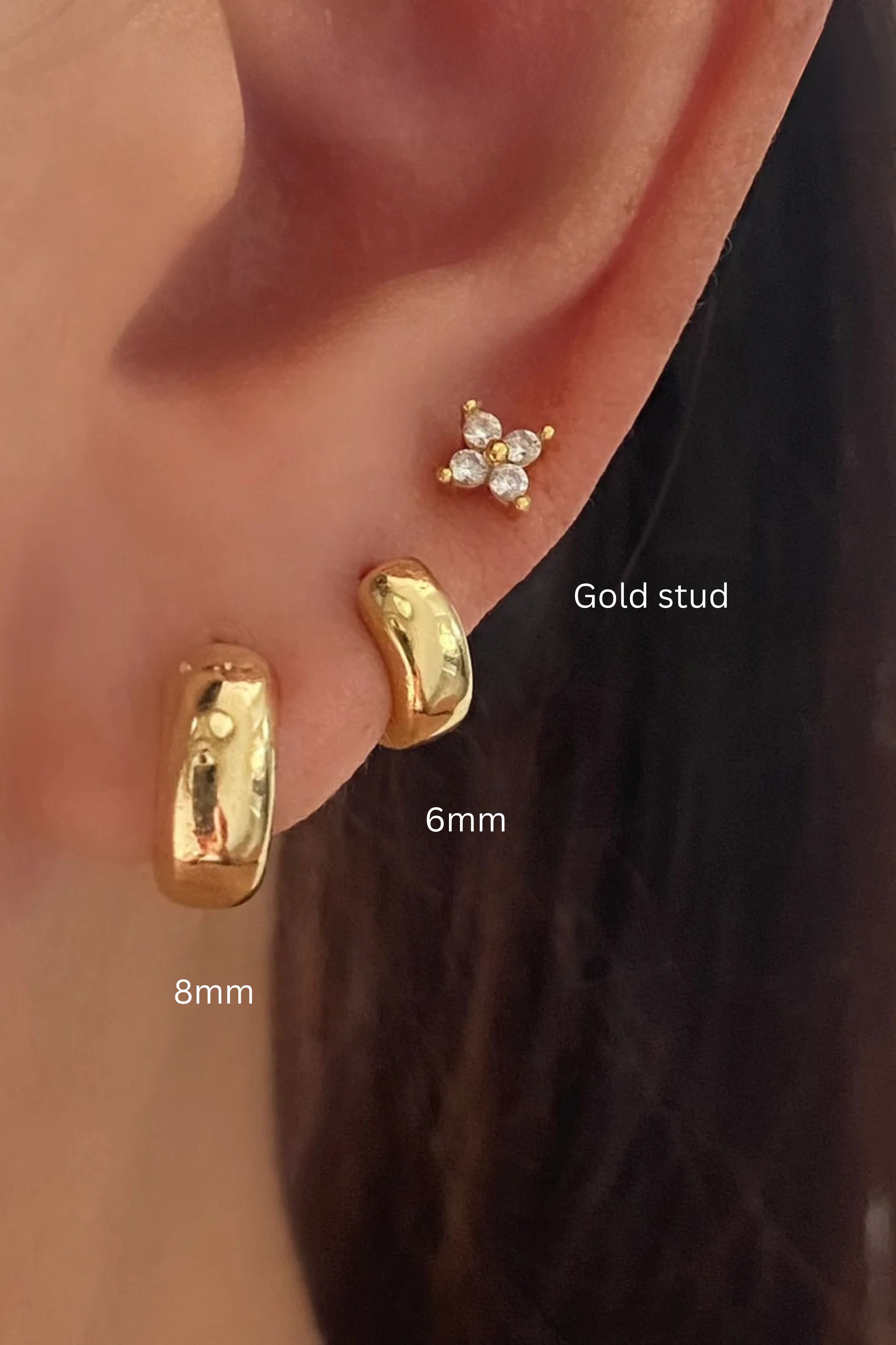 5mm Basic Simple Hoops 6mm 8mm 10mm 12mm GOLD