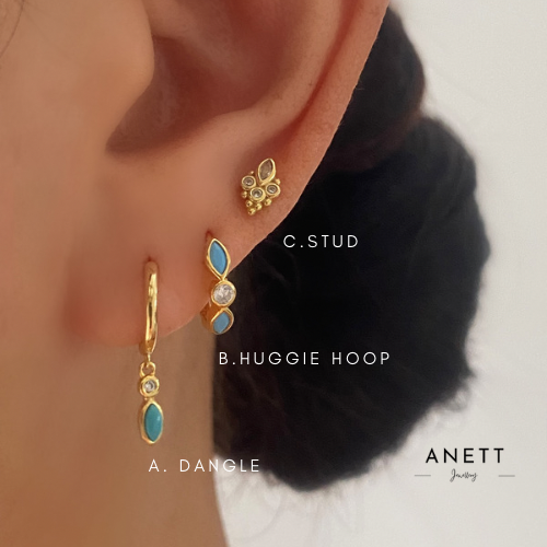 Turquoise Dainty Dangle Earring Set